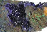 Sparkling Azurite Crystals with Malachite - Laos #170024-3